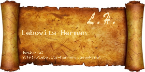 Lebovits Herman névjegykártya